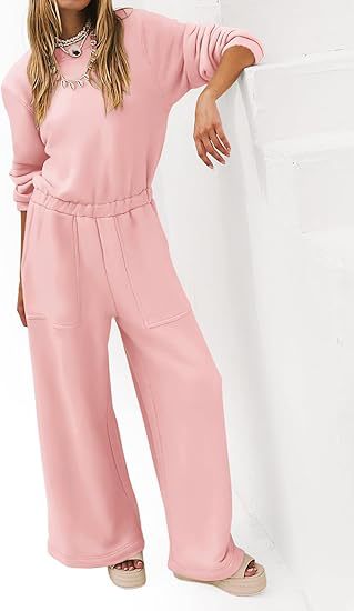 Europæisk Og Amerikansk Mode Sport Og Fritid Langærmet Ensfarvet Rygløs Sweater Jumpsuit Sæt Til Kvinder