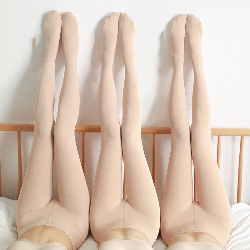 Women's Base Stockings Natural Flesh-colored Velvet Pantyhose