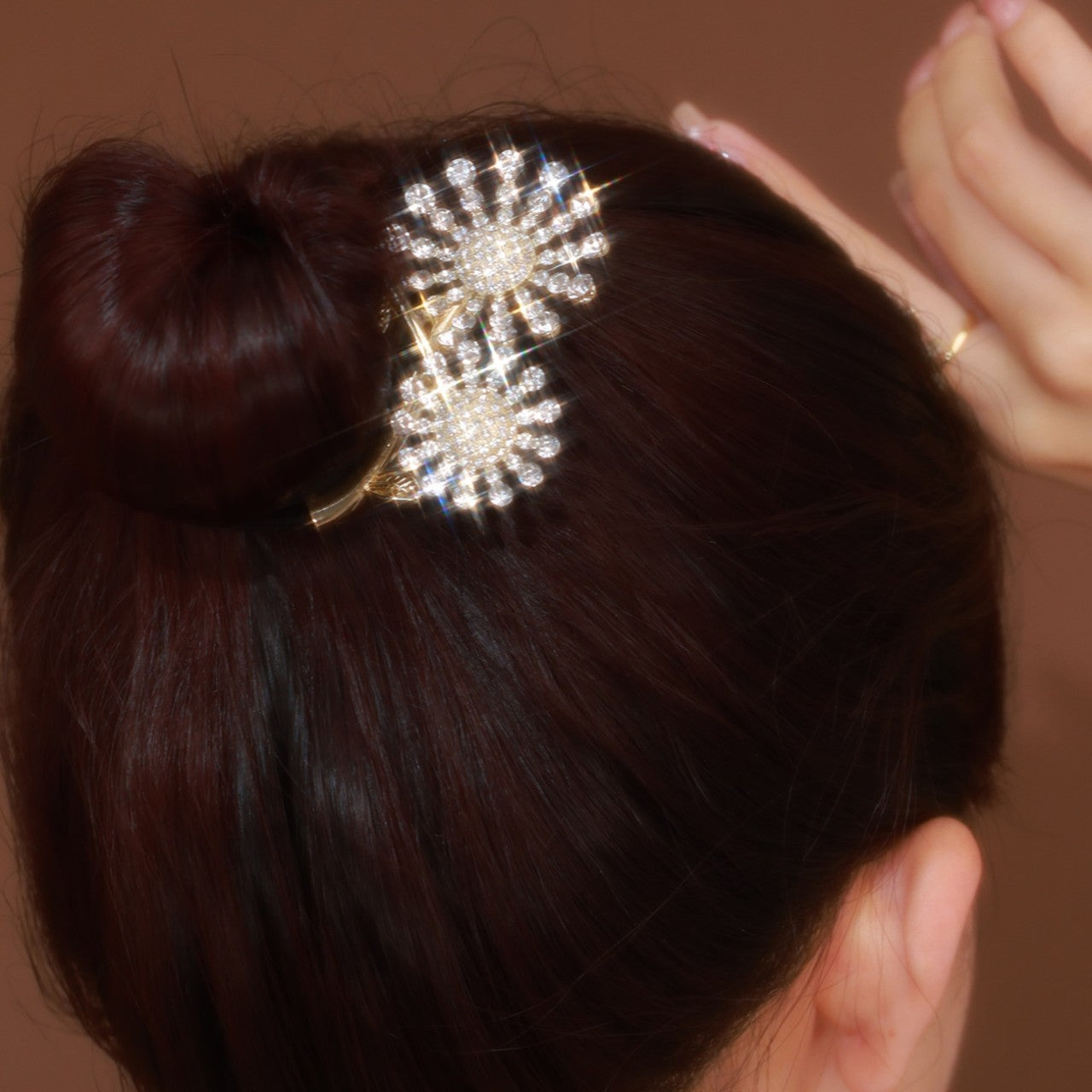 Exquisite Flower Zirconium Curling Hair Alloy Crystal Ornament