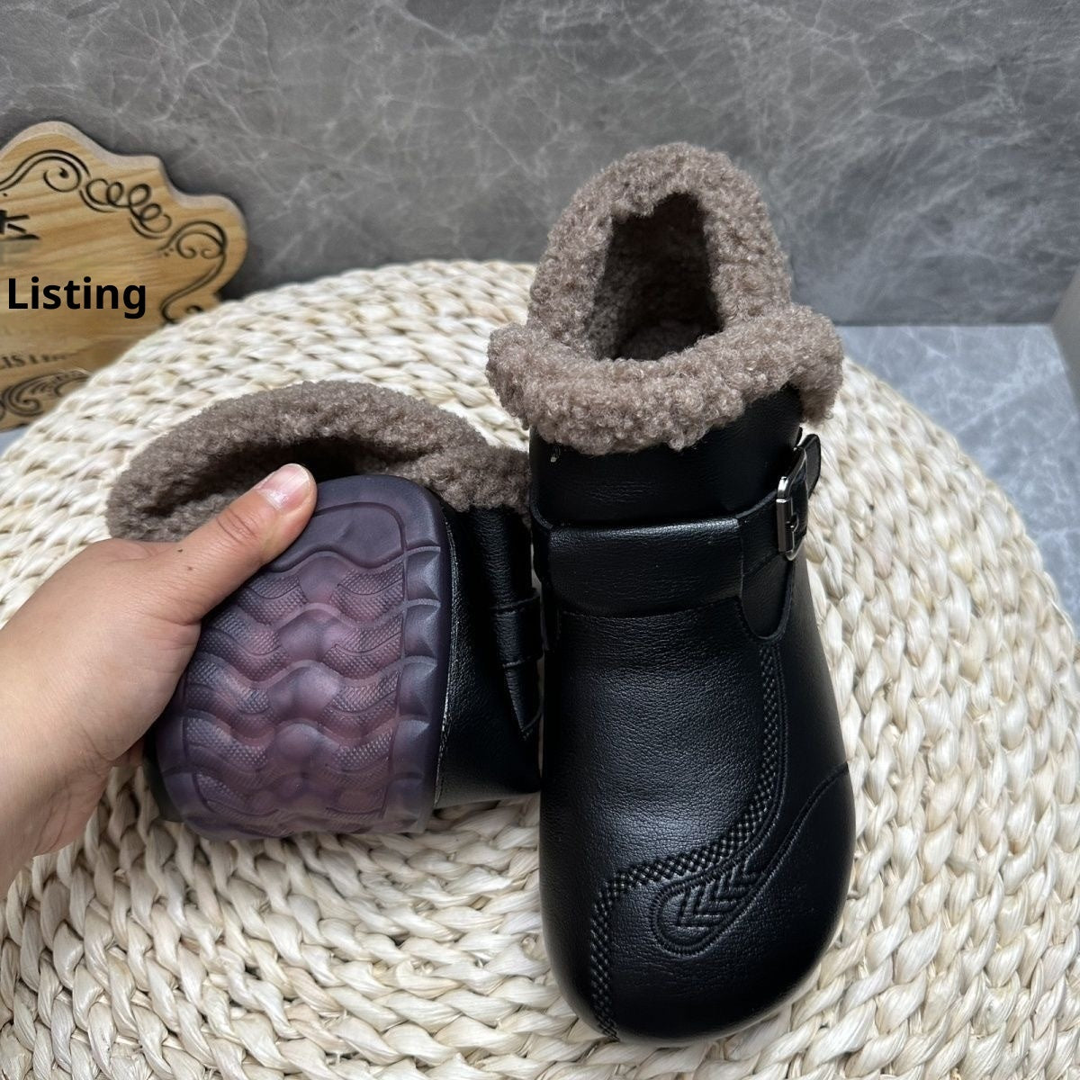 Winter Soft Leather Ankle Boots Women