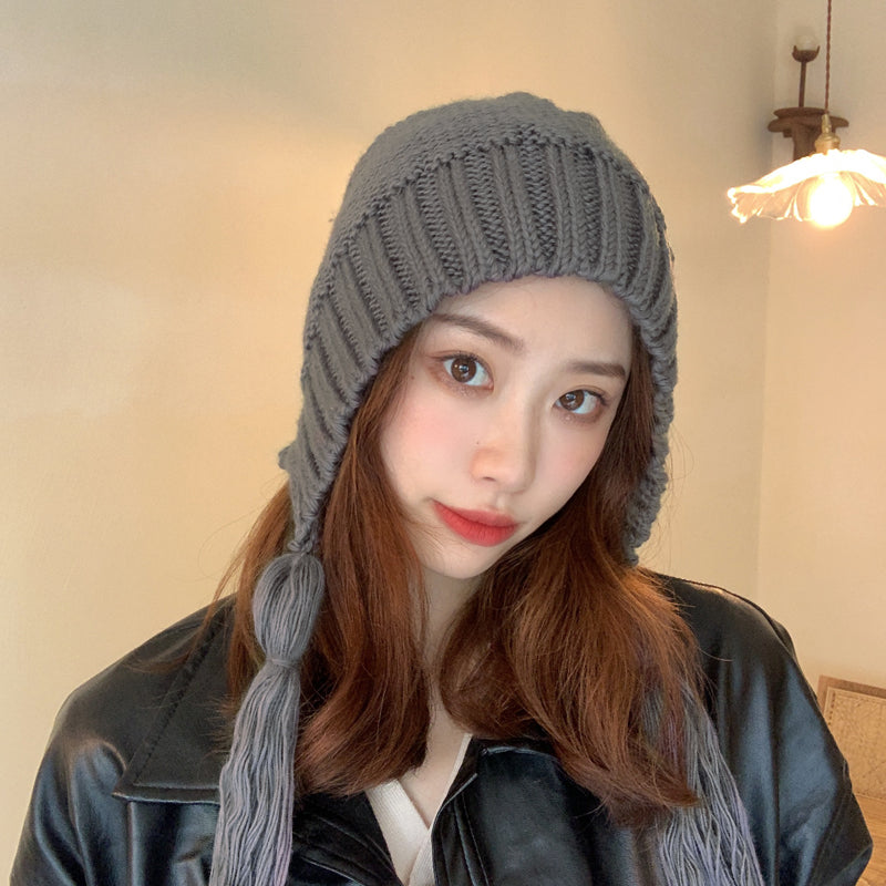 Hand Knitted Personality Cute Tassel Wool Hat
