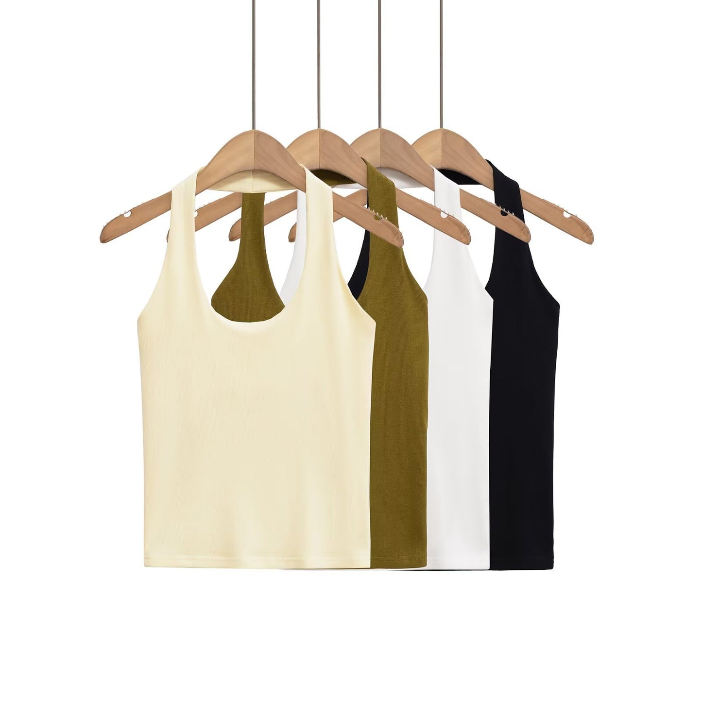 Fashion Hanging Collar Slim Fit Backless All-matching Top