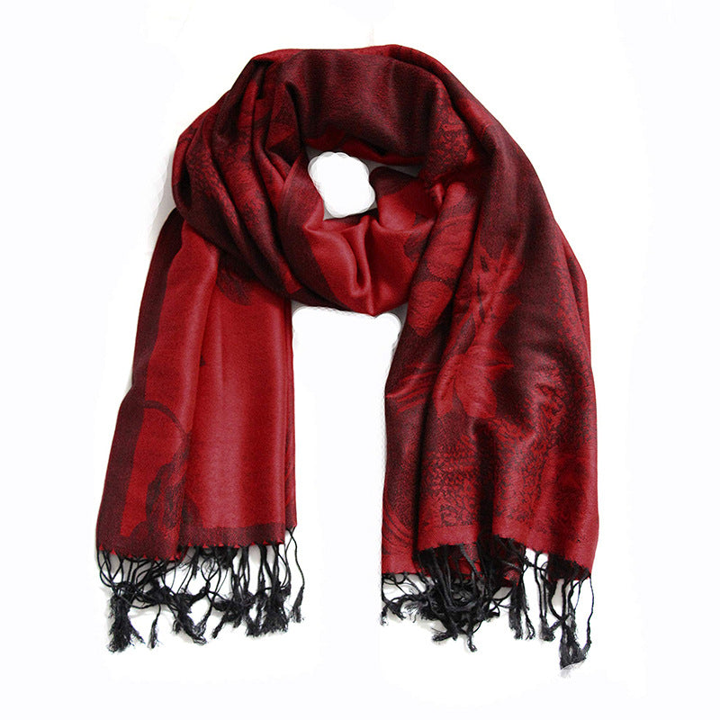 Womens AutumnWinter Faux Cashmere Shawl Cozy Wrap Scarf For Warmth