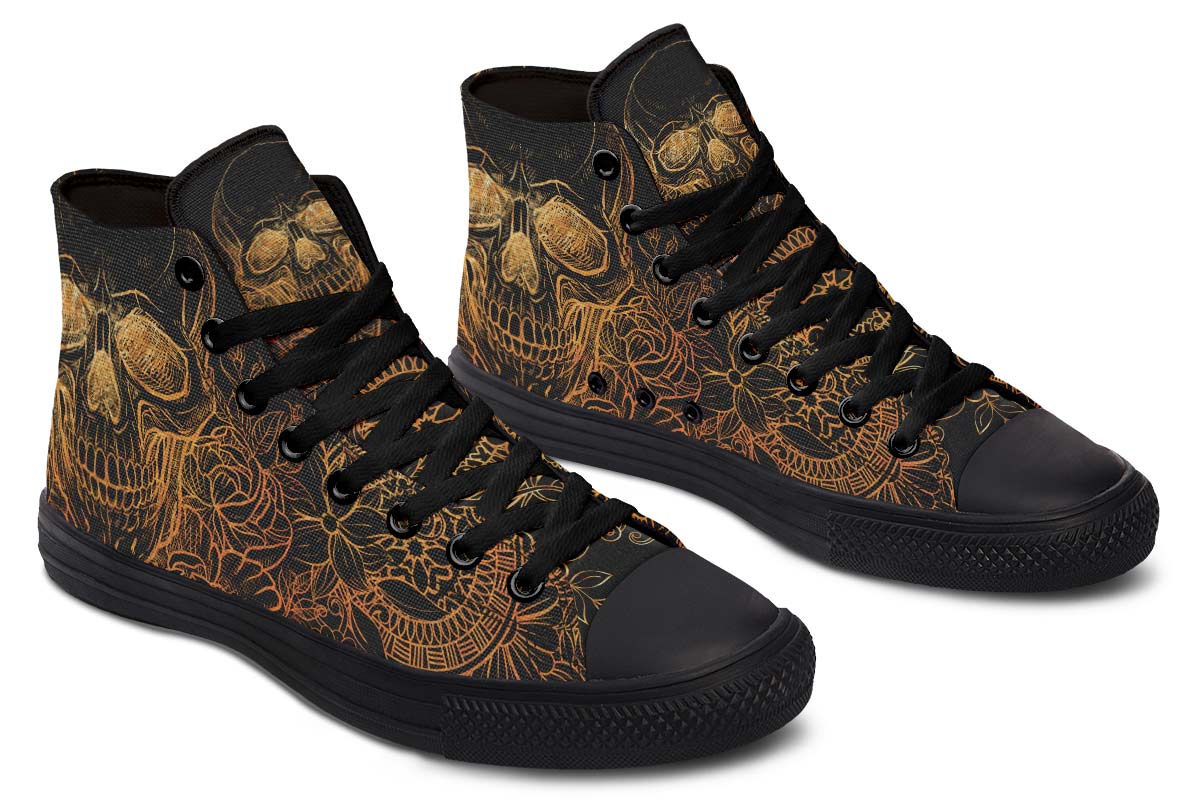 Men's And Women's Fashion Color Printing High-top Canvas Shoes