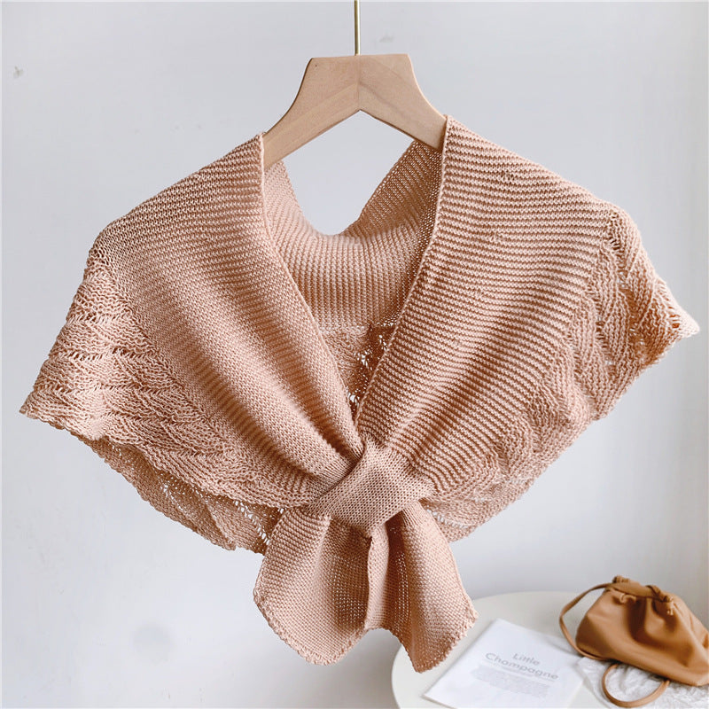 Fishtail Shawl Socialite Style Cervical Support Knitted Air-conditioned Room Detachable Collar