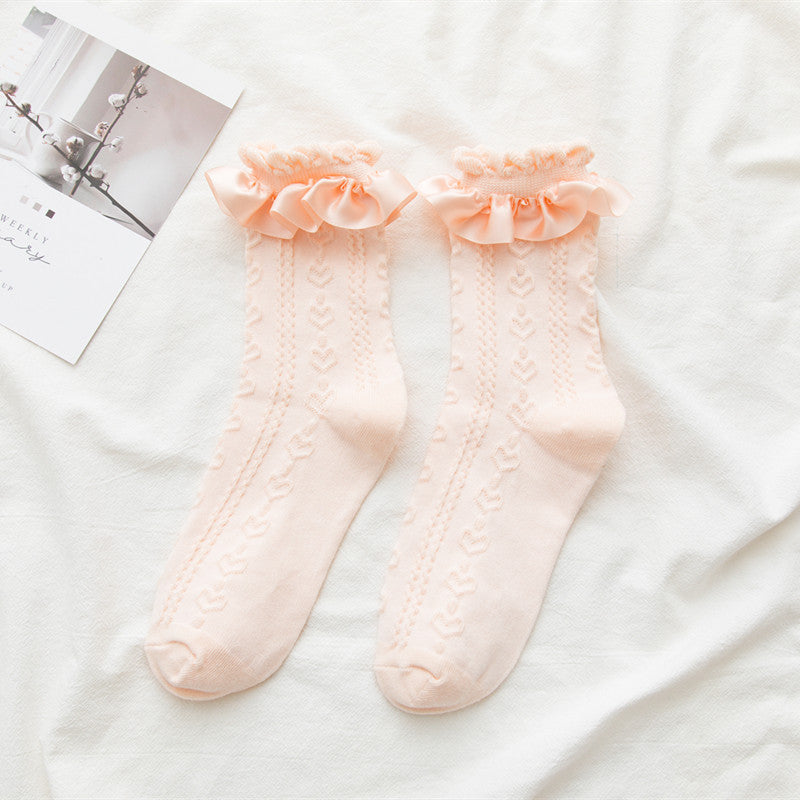 Japanese Cute Lolita Lace Bunching Socks