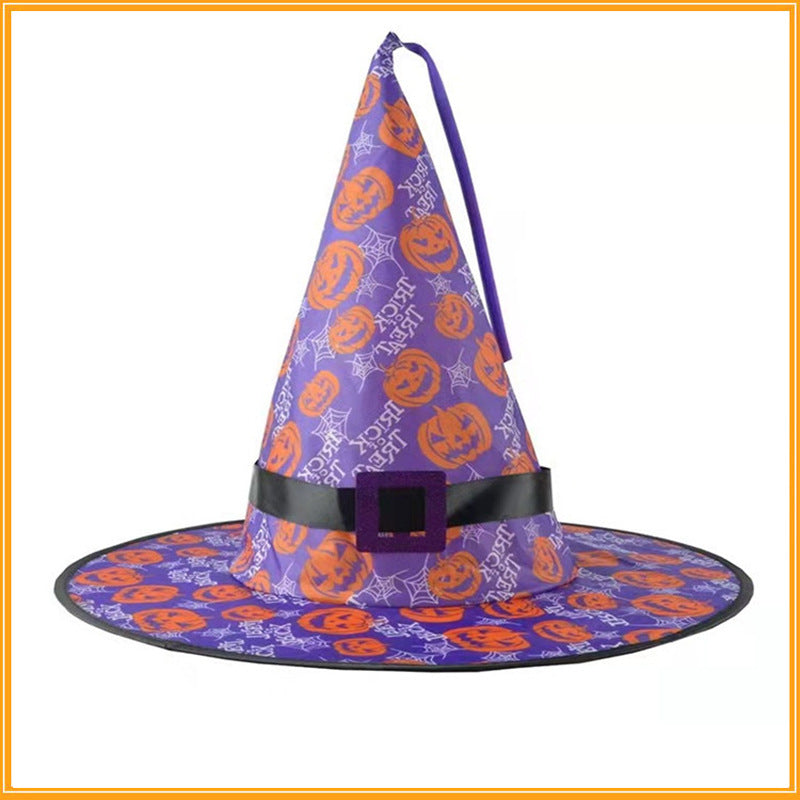 Christmas Female Creative Printing Witch Hat Pendant
