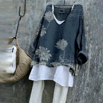 3D Digital Print Women's Crew Neck Fashionable Long Sleeve