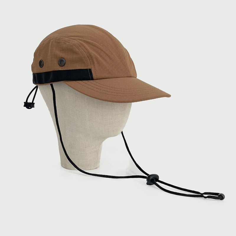 Women's Sunscreen Shade Black Drawstring Baseball Hat