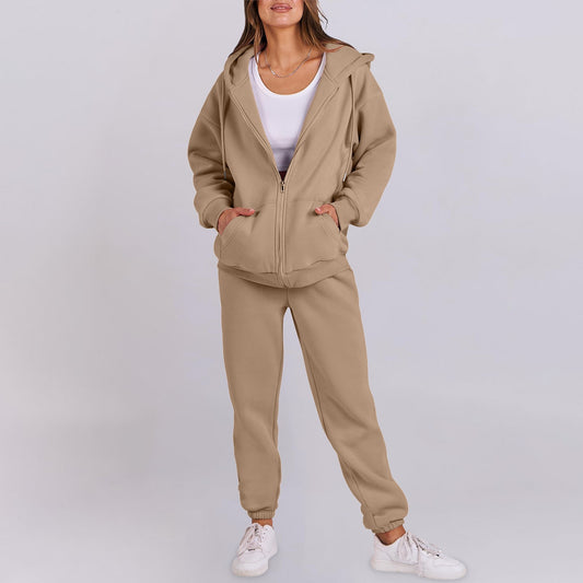 Relaxed-fit Top And Jacket Couples Set Hoodie