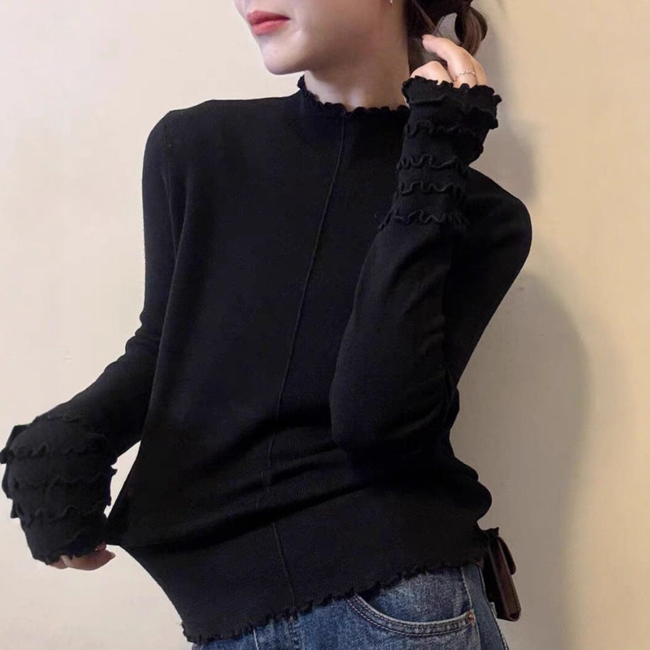 Semi-high Neck Long Sleeve Base Shirt