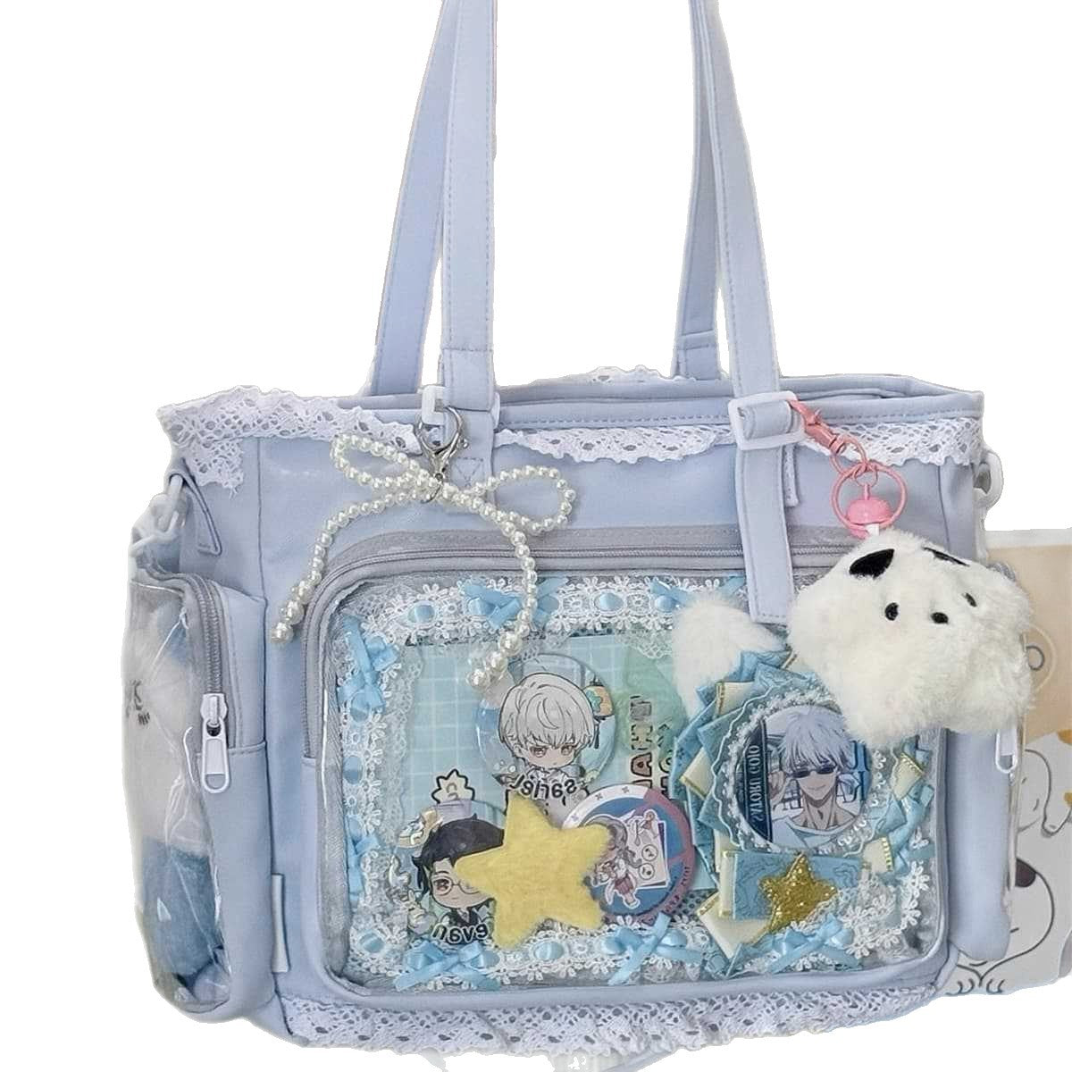 Preppy Girly Crossbody Large Capacity Transparent Shoulder Bag