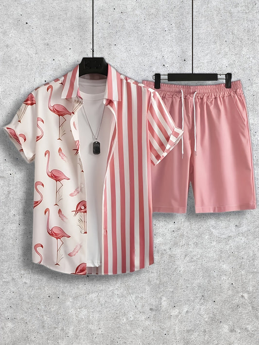3D Printed Leisure Vacation Shirt Shorts Suit