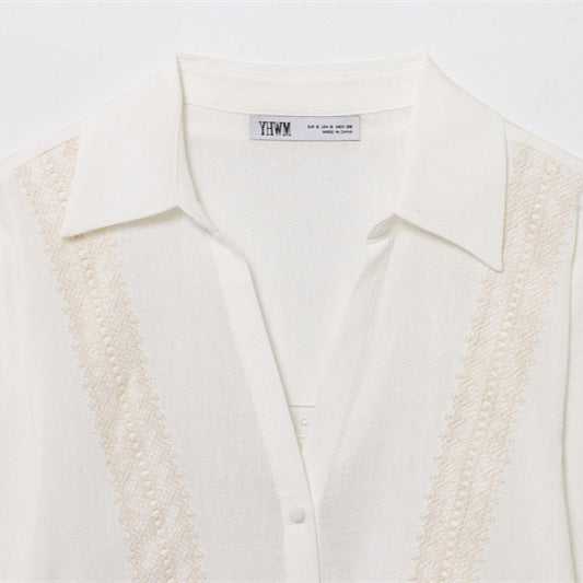 Linen Blended Vacation Style Shirt