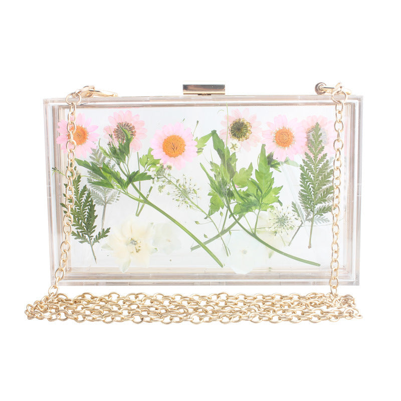 Transparent Flower Shoulder Messenger Bag