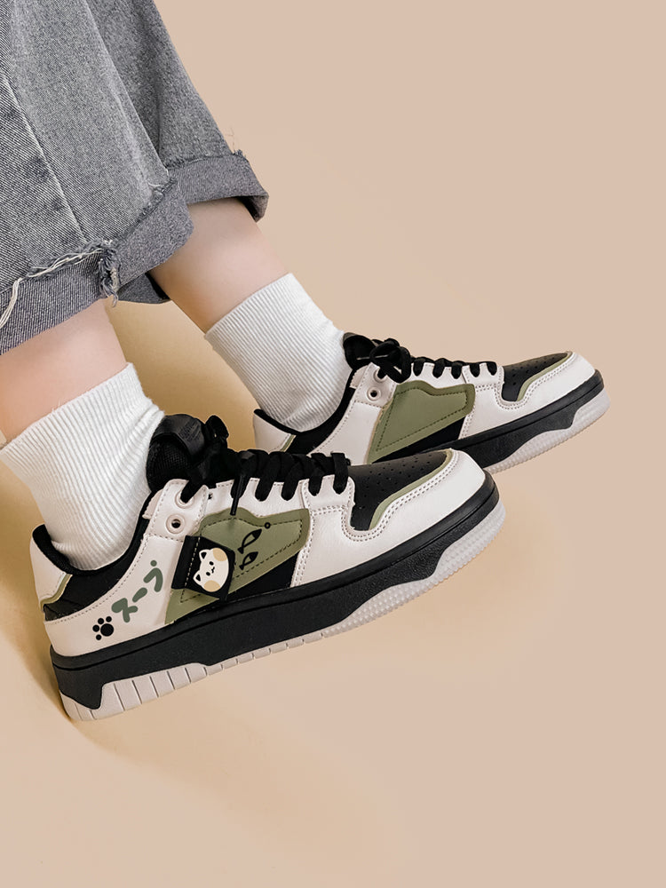 Color-blocking Flat Sports Casual Low-top Board Shoes