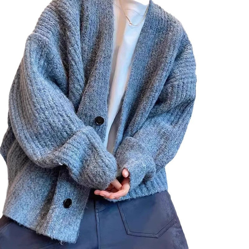Vintage Loose Knitted Cardigan Sweater Warm Coat