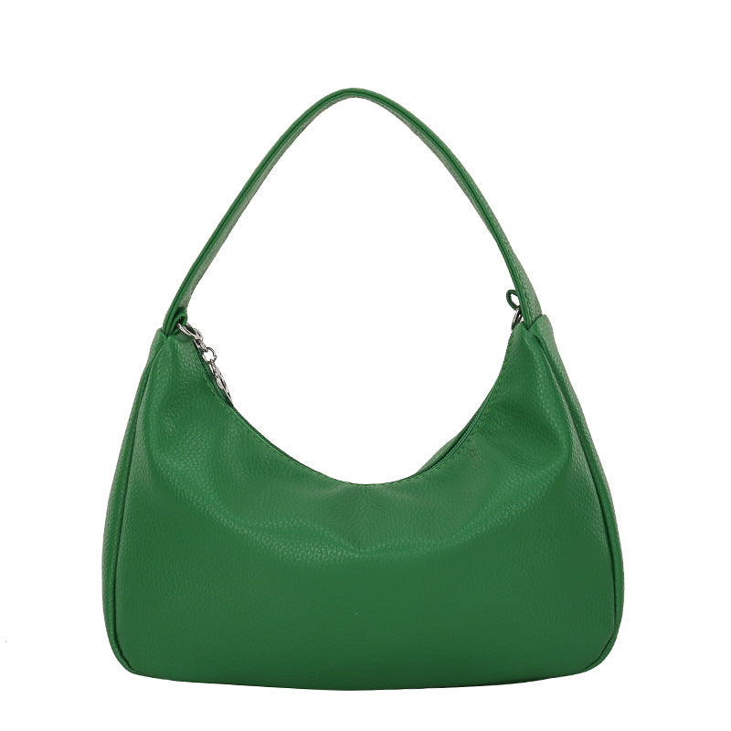 Simple Candy Color One Shoulder Underarm Bag Crescent
