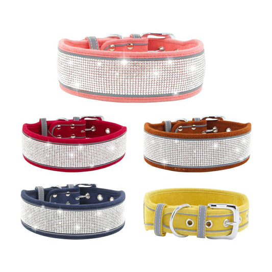 Suede Reflective Dog Collar Soft And Comfortable Dog Hand Holding Rope