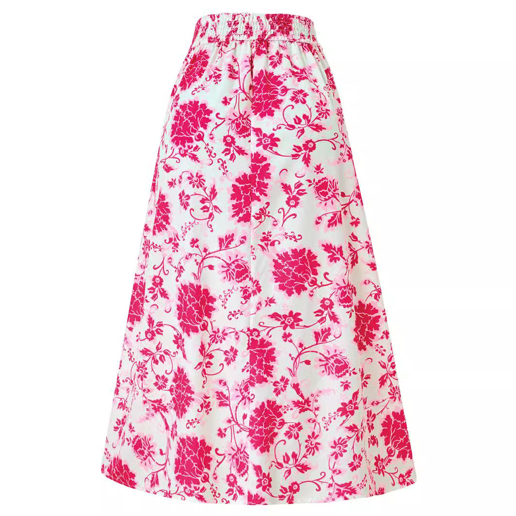 European And American Hot Print Casual Waist Tight Fresh Air Skirt