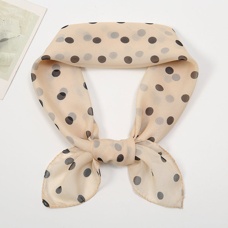 Chiffon Small Silk Scarf Breathable Sun Protection Printing