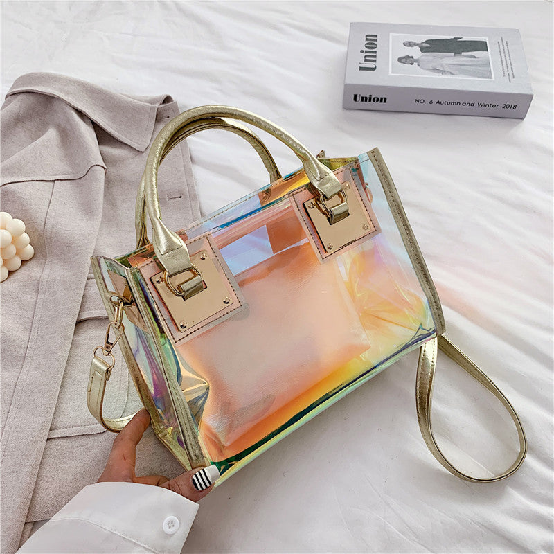 Simple And Personalized New Laser Transparent Jelly Bag