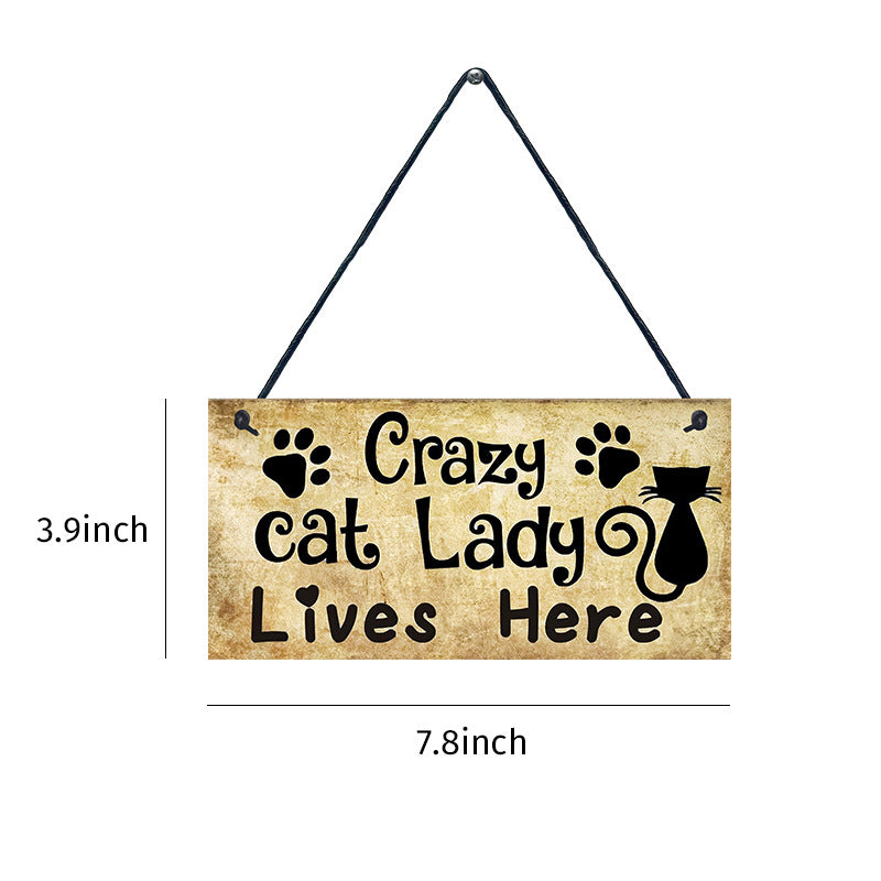 Wooden Cat Pendant For Pets Vintage Style
