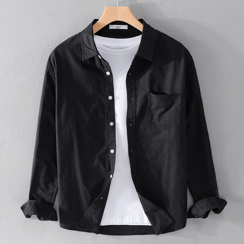 Solid Color Shirt Boys Coat Spring And Autumn Long Sleeve White Autumn Top