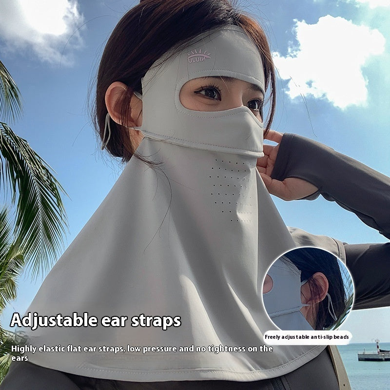 Cycling And Driving Ice Silk Mask UV Protection Facekini Veil