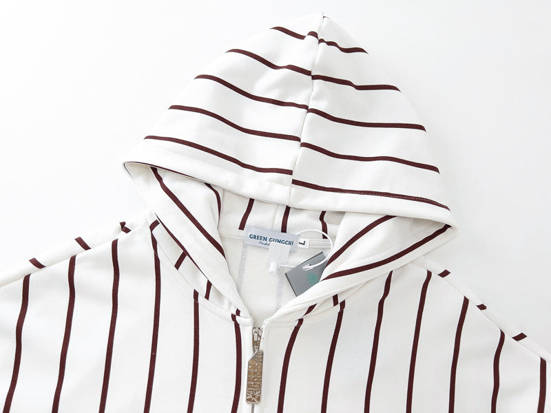 Blue And White Striped Hip Hop Street Retro Wear Autumn And Winter Thin Sweater