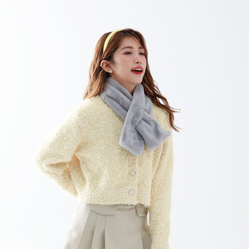 Versatile Cartoon Solid-Color Scarf For Women