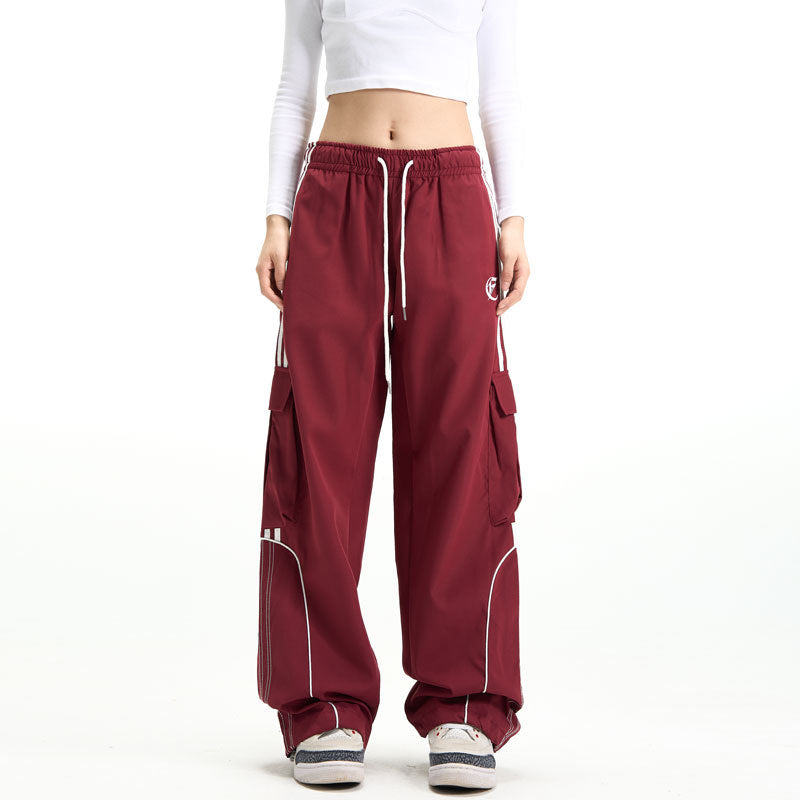 American Style Fried Street Red Overalls Men And Women