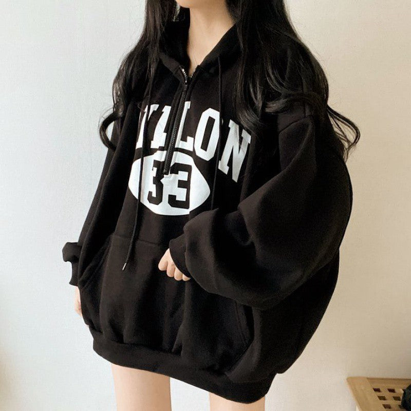 Fleece-lined Thickened Hooded Sweatshirt Women's Design Sense