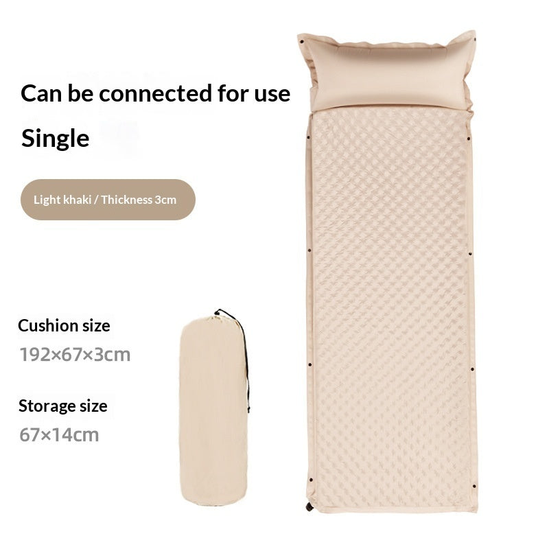 Inflatable Sponge Air Mattress Portable Outdoor Camping Sleeping Pad