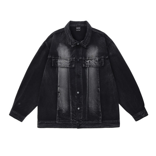 All-match Washed Vintage Washed Lapel Workwear Jacket American Casual
