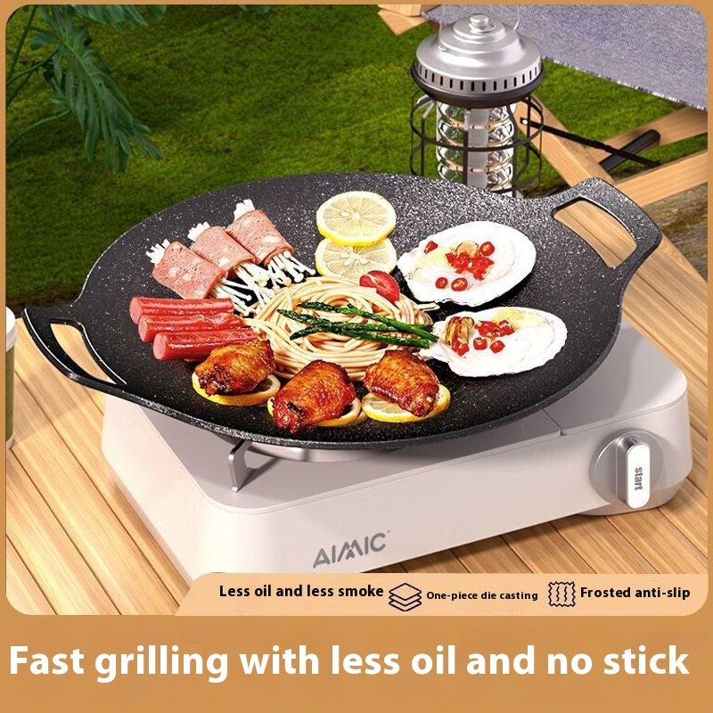 Japanese Medical Stone Barbecue Plate Household Non-stick Smoke-free