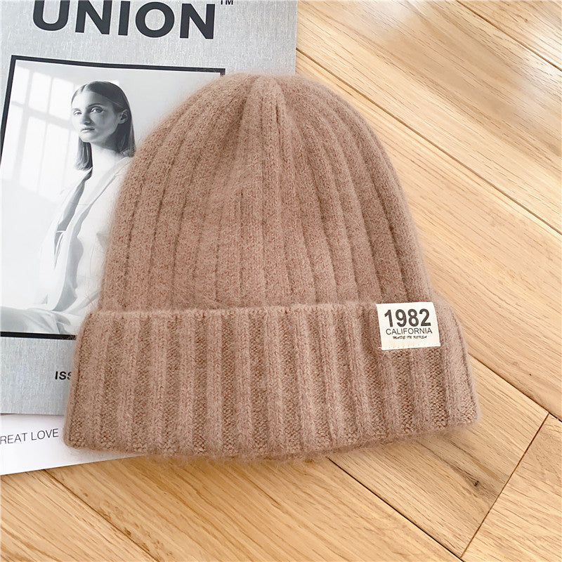 Solid Color Digital Ins Knitted Hat For Warmth