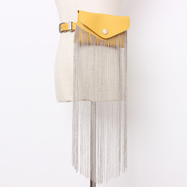 Concave Street Style Personality Tassel Chain Waist Bag Women