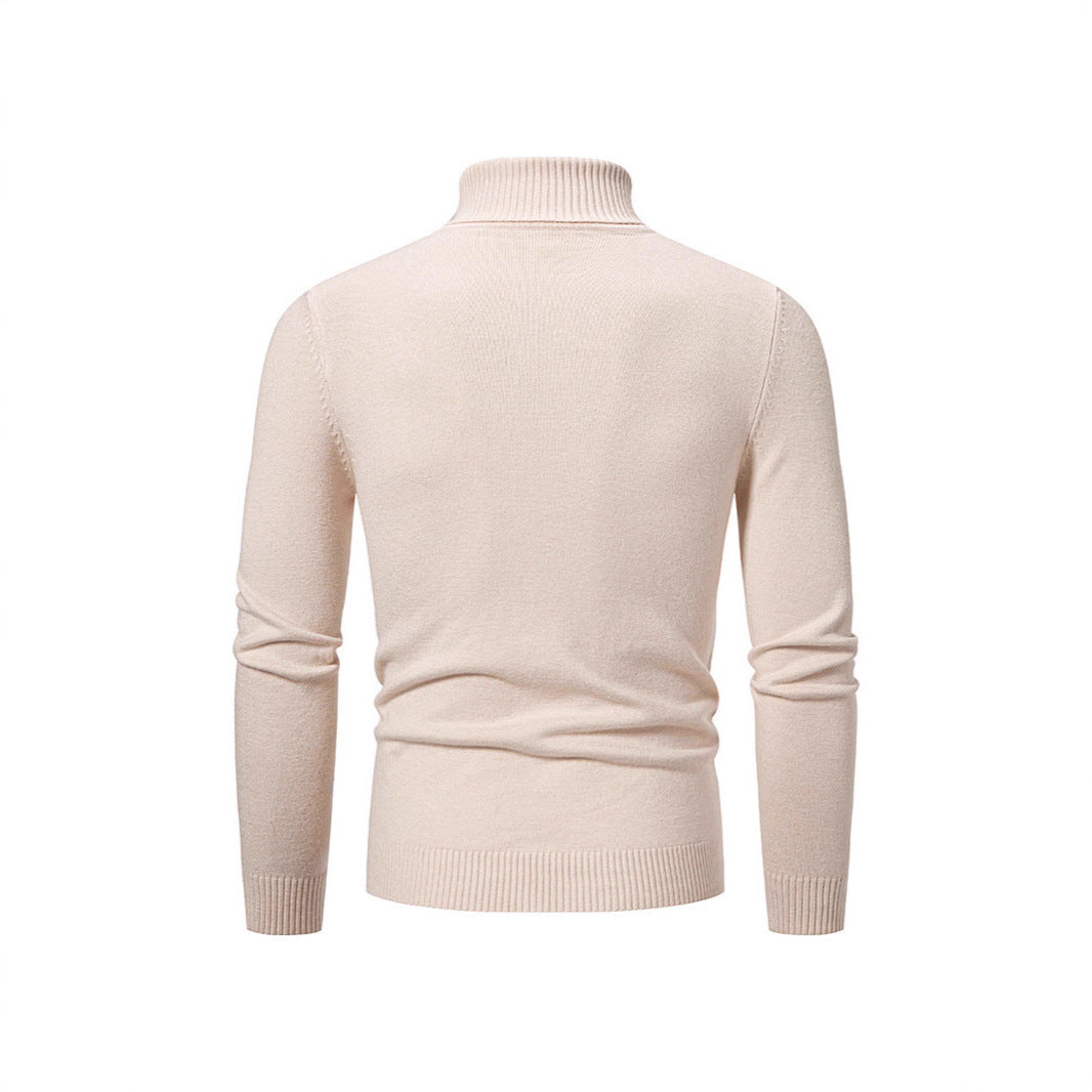 Mens Fashionable Jacquard Pullover In Solid Color For Warmth