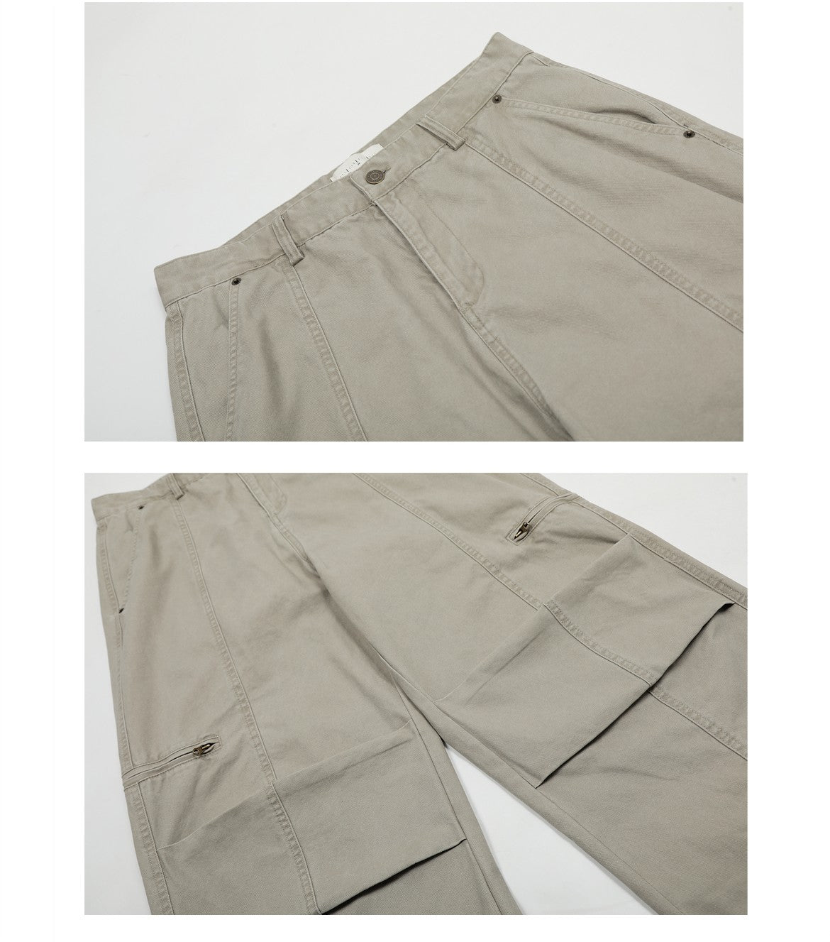 Spring Beauty Retro Maillard Washed Cargo Pants