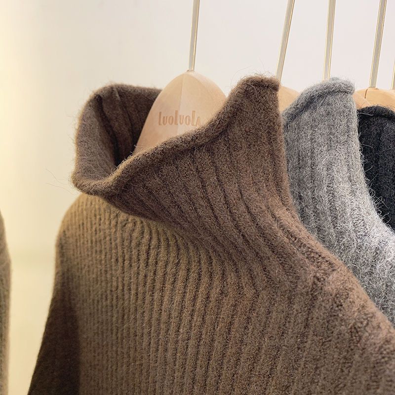 Half Collar Thickened All-matching Solid Color Bottoming Sweater