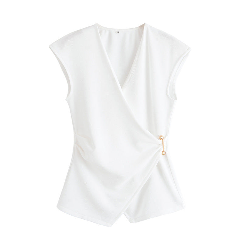 Sleeveless Top And Wide-leg Pants Set For A Chic, Elegant Look