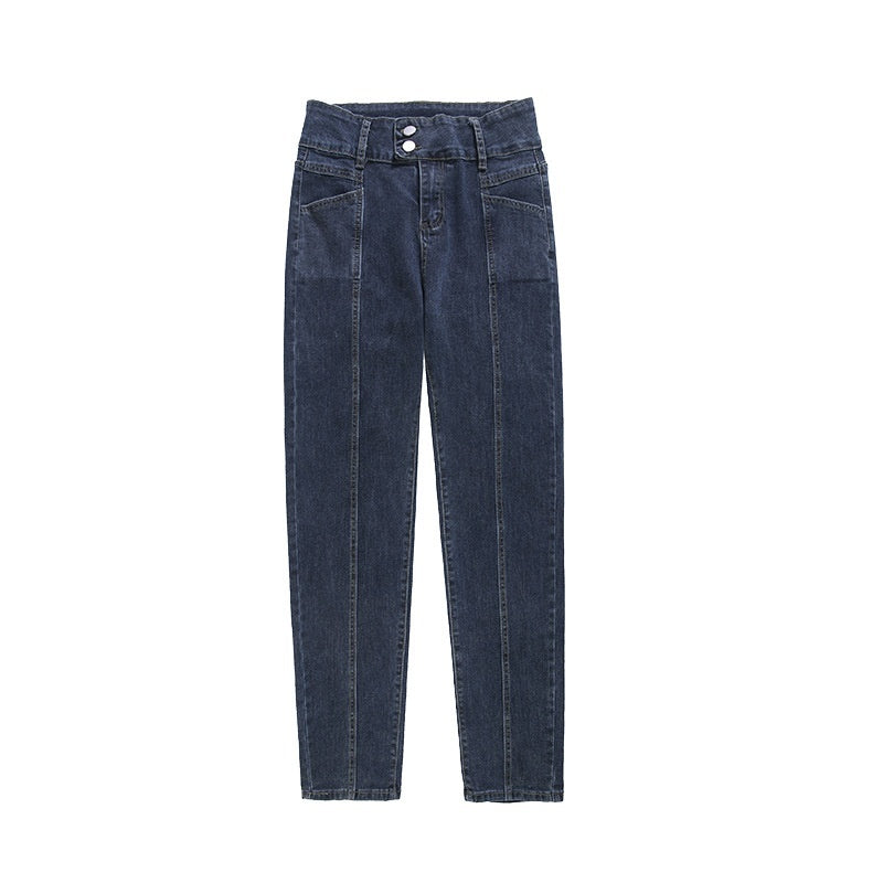 Kvinders højtaljede fløjlsforede Harem Jeans