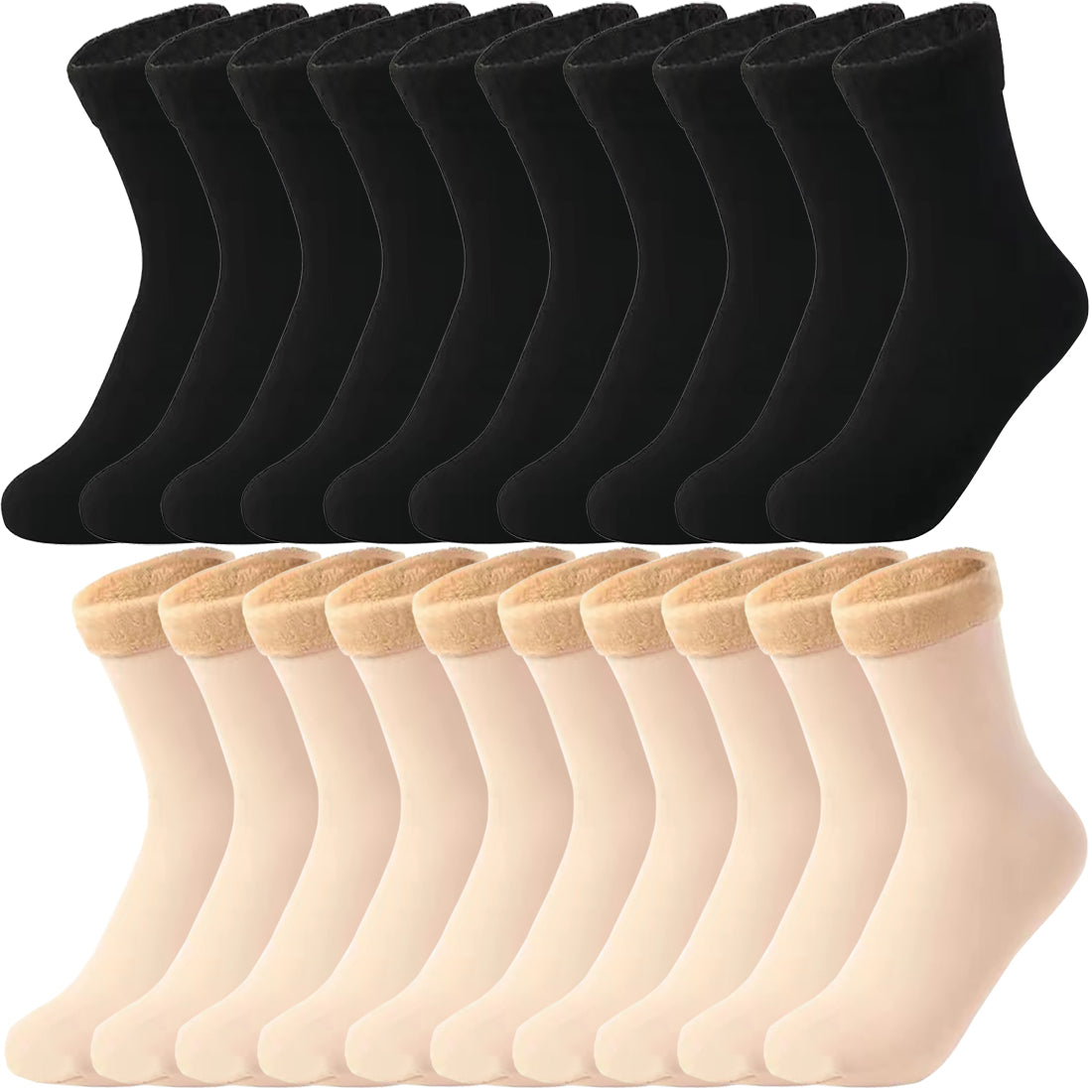 Women's Padded Velvet Warm Soft Medium Tube Socks