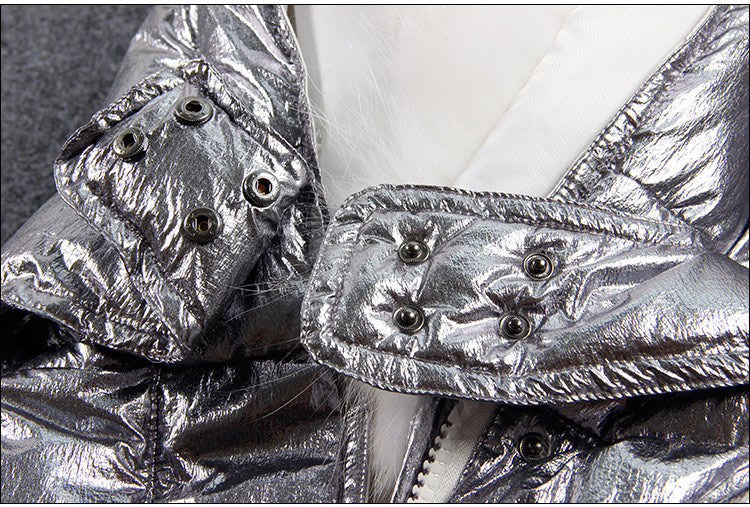 Raccoon Fur Big Collar Down Jacket Mid-length Slim Coat