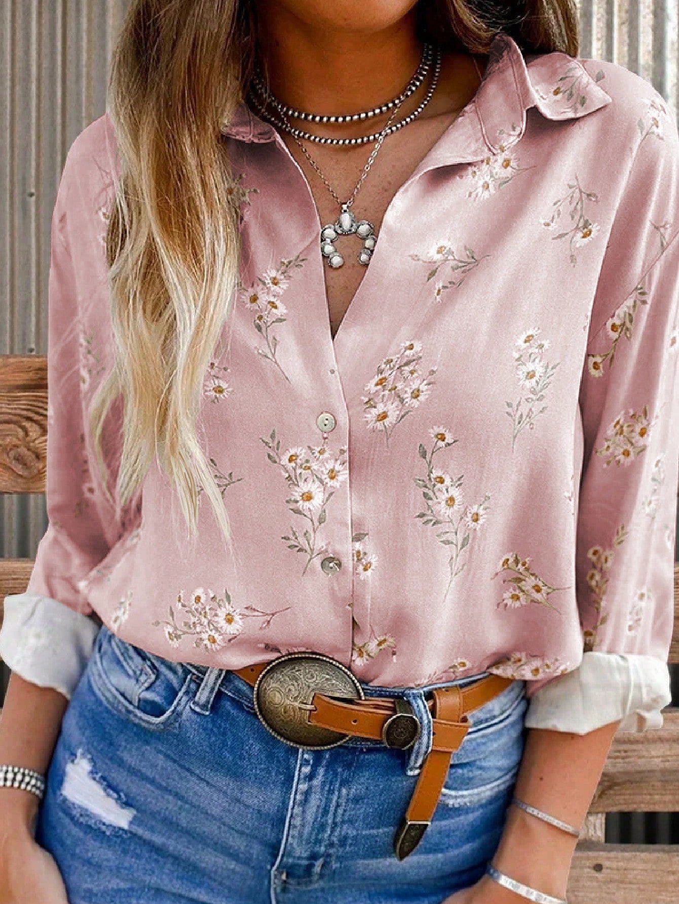Women's Fashionable Simple Printed Long-sleeved Shirt