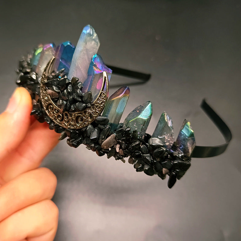 Natural Electroplating Multicolored Crystal Hair Hoop