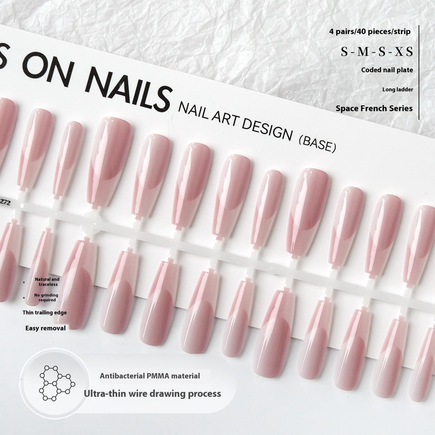 High-grade Long Crystal Plated Frosted Seal Nail Sticker