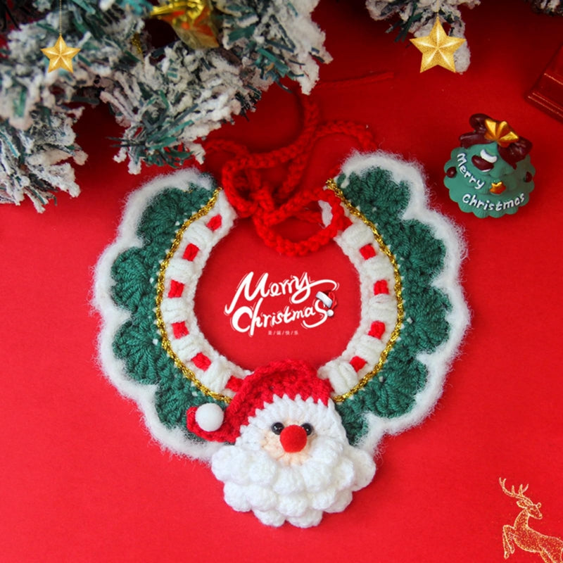 Adjustable Christmas Knit Pet Collar, Crochet Elk Pattern For Cats, Dogs & Pets, Comfortable,Stylish,