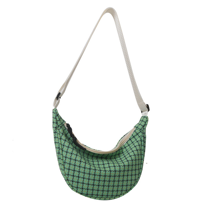 Plaid Trendy Casual Simple Shoulder Crossbody Dumpling Women's Bag